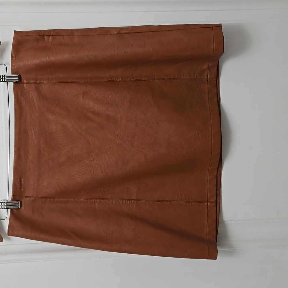 Brown Leatherette Skirt